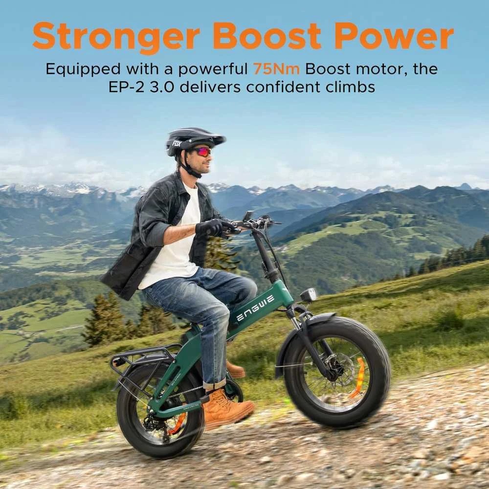 ENGWE elektrinis sulankstomas dviratis, 48 V 13,5 Ah akumuliatorius, hidrauliniai stabdžiai, 250 W, EP-2 3,0 BOOST