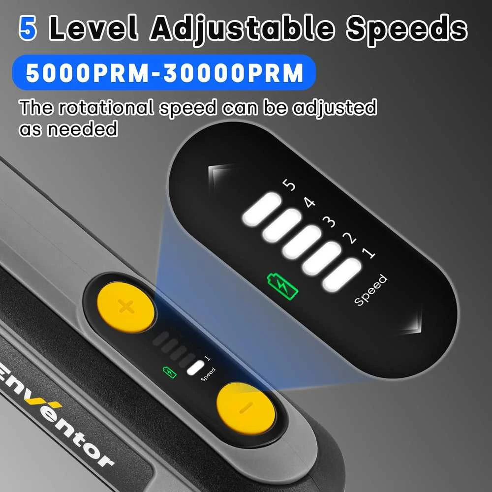 Enventor akumuliatorinis daugiafunkcis mini suktuvas 8 V, 5 greičiai, 30000 aps./min., USB įkrovimas, Q0M-DC-8M