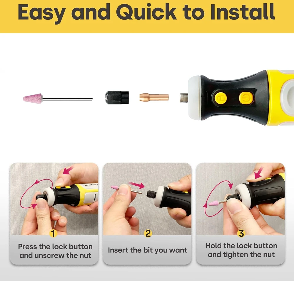 Enventor daugiafunkcis akumuliatorinis mini įrankis, 8 V, 64 W, 5 greičiai, 80 priedų, USB įkrovimas