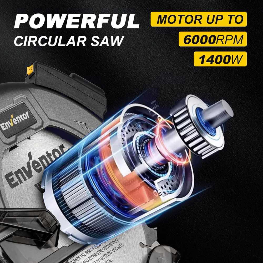 Enventor elektrinis diskinis pjūklas 1400 W su lazerine linija, 6000 aps./min.., pjovimo gylis 62 mm, SGCS1400