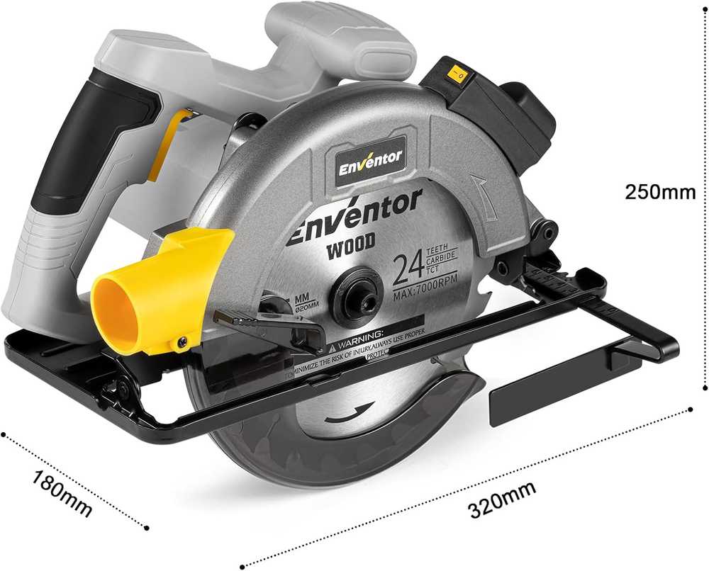 Enventor elektrinis diskinis pjūklas 1400 W su lazerine linija, 6000 aps./min.., pjovimo gylis 62 mm, SGCS1400