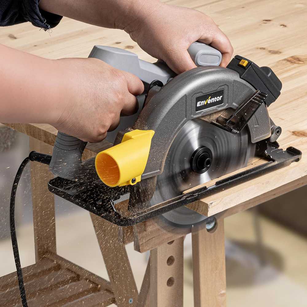 Enventor elektrinis diskinis pjūklas 1400 W su lazerine linija, 6000 aps./min.., pjovimo gylis 62 mm, SGCS1400
