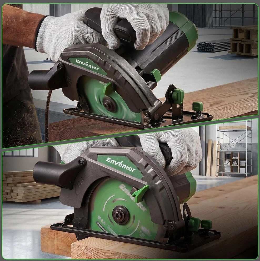 Enventor rankinis diskinis pjūklas 1300 W, 185 mm diskas, modelis 5259