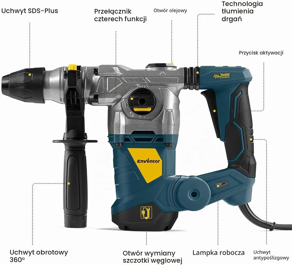 Enventor smūginis perforatorius SDS-Plus 1500 W, 6 J, Z1C-HW01-3288EP