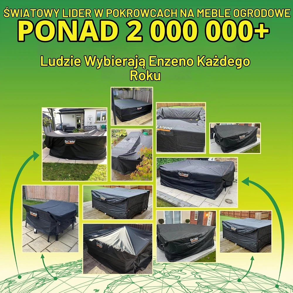 Enzeno vandeniui atsparus lauko baldų uždangalas 300 x 300 x 90 cm, 300X300X90