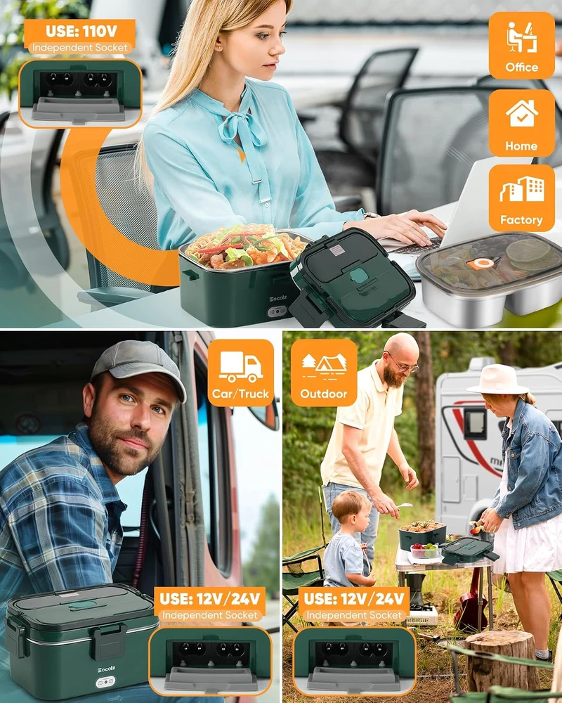 Eocolz elektrinė pietų dėžutė, 1,8 l, 100 W