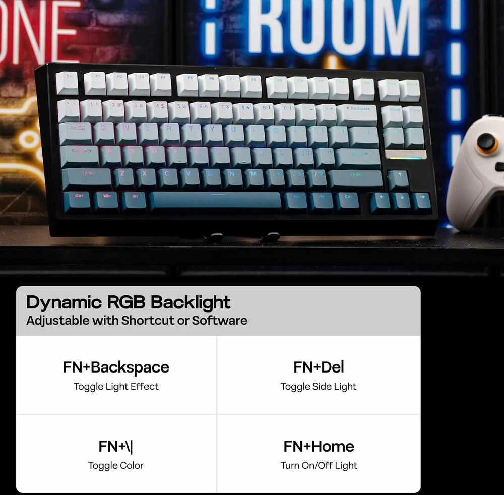 EPOMAKER G84 HE belaidė 75% magnetinė mechaninė žaidimų klaviatūra, RGB, 8000 mAh