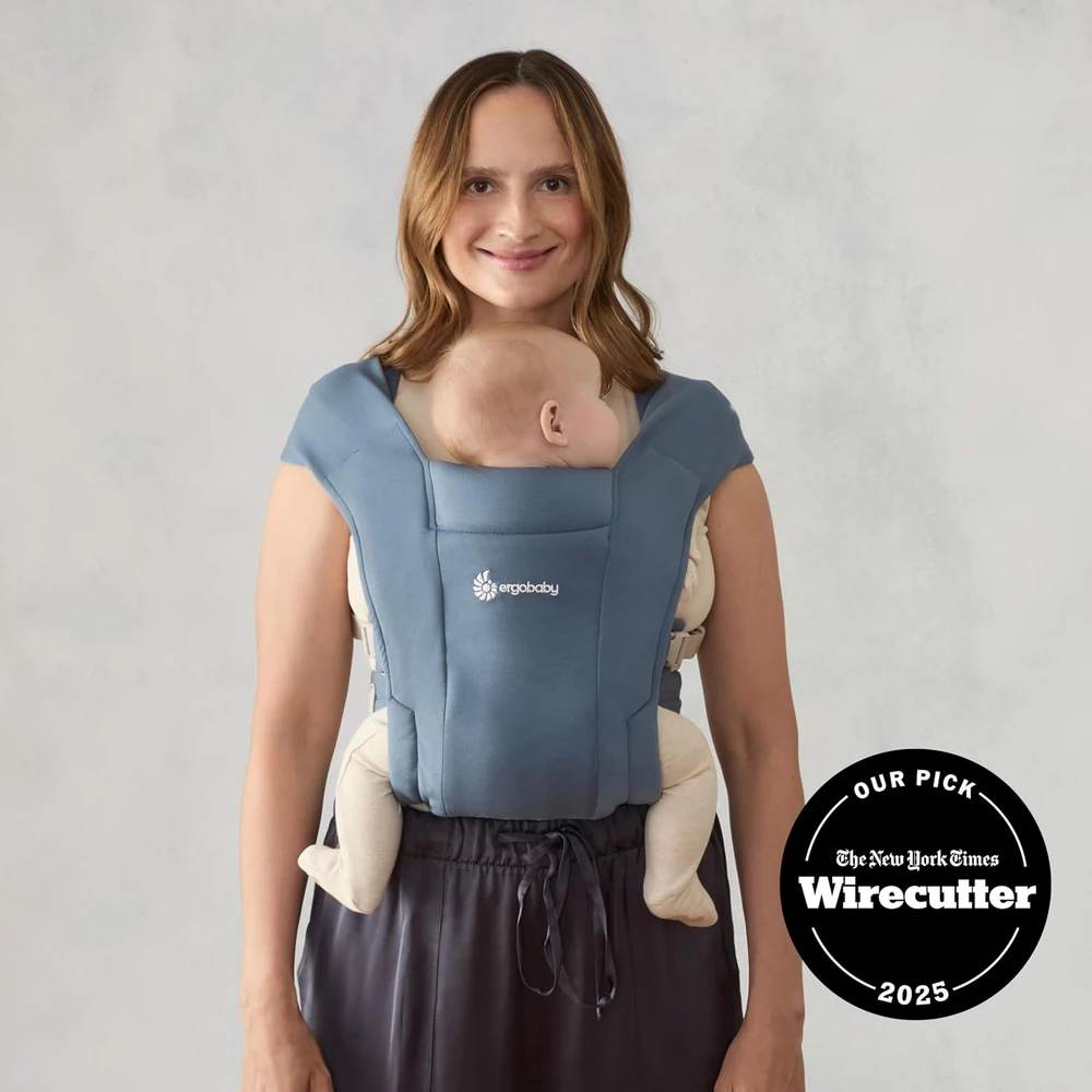 Ergobaby Embrace ergonominė nešioklė naujagimiams 3,2–11,3kg, Oxford Mėlyna, BCEMAOXBLU