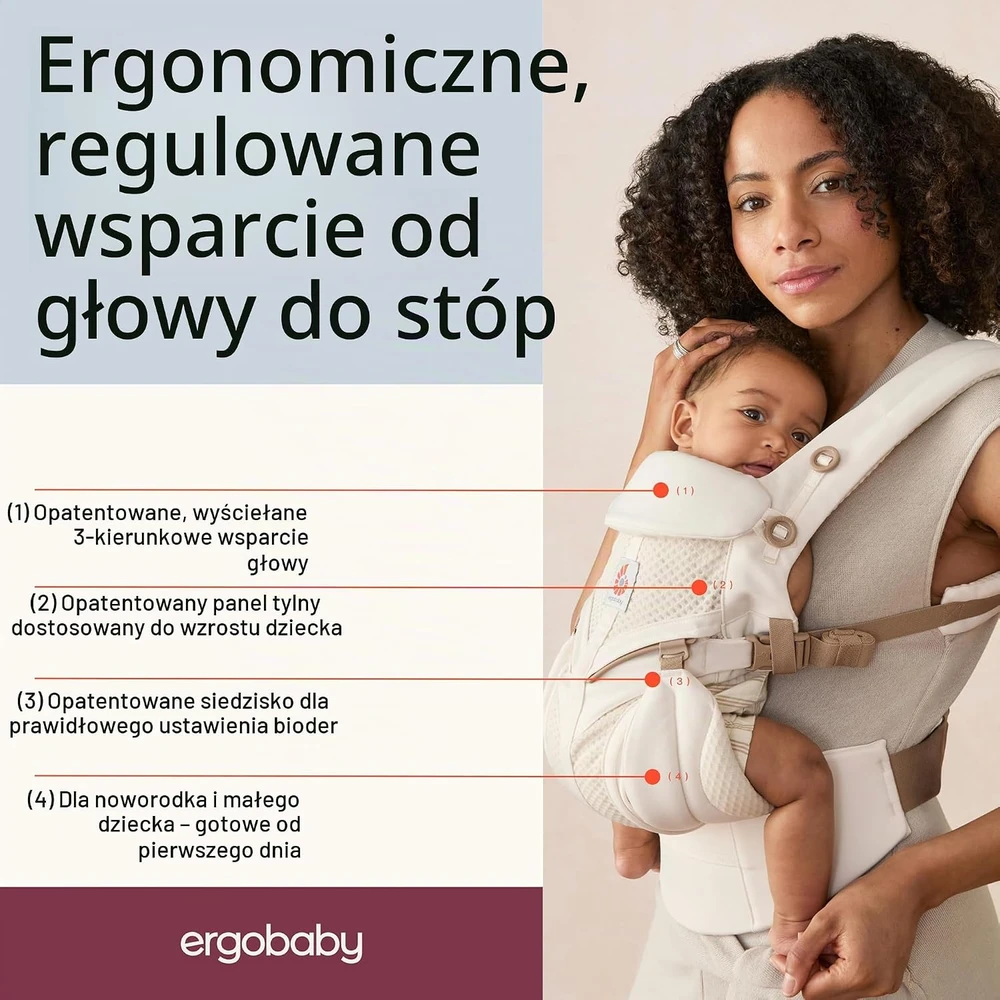 Ergobaby kūdikio nešioklė Omni Classic, 4 nešiojimo padėtys, 3,2–20 kg, BCS360MLUMIVY