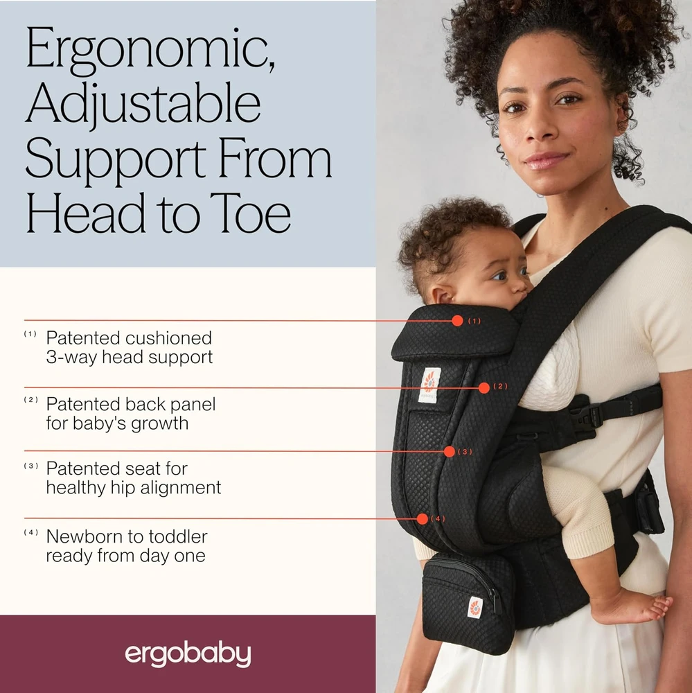 ERGOBABY OMNI DELUXE Mesh, Onyx Juodas