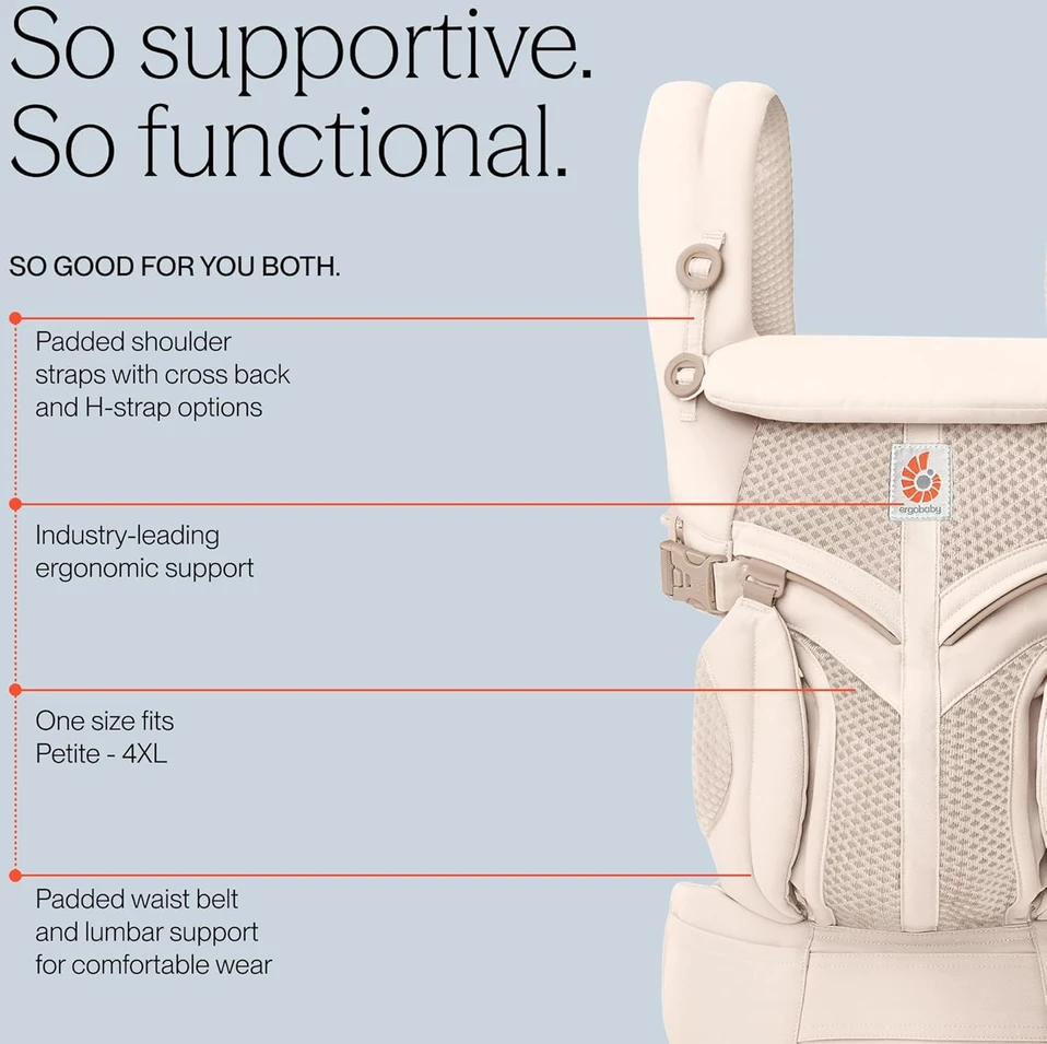 Ergobaby nešioklė Omni 360 Cool Air Mesh nuo gimimo iki 20,4kg BCS360PMIDBLU