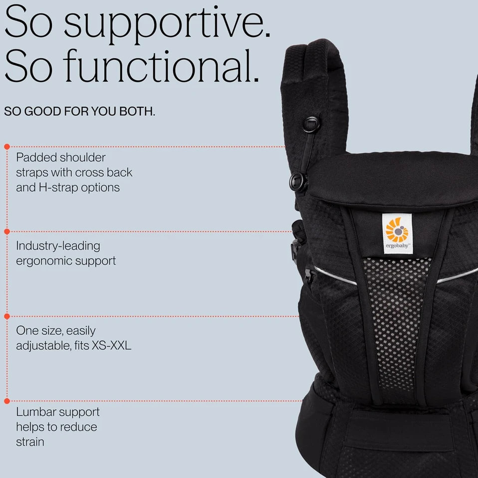 ERGOBABY nešioklė OMNI BREEZE, juodos spalvos, BCZ360PONYX
