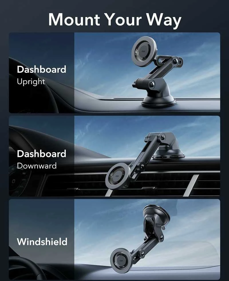 ESR HaloLock Dashboard + Windshield automobilinis telefono laikiklis suderinamas su MagSafe