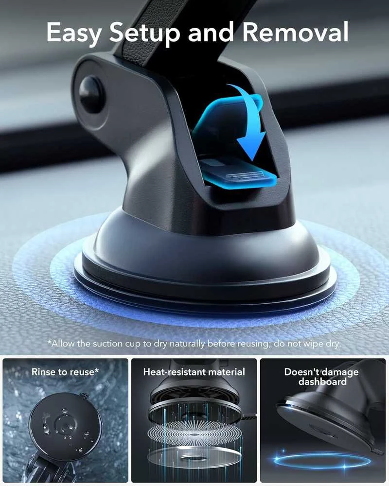 ESR HaloLock Dashboard + Windshield automobilinis telefono laikiklis suderinamas su MagSafe