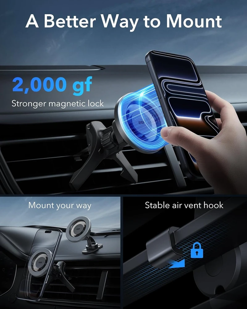 Automobilinis laikiklis ESR HaloLock Magnetic (pilkas)