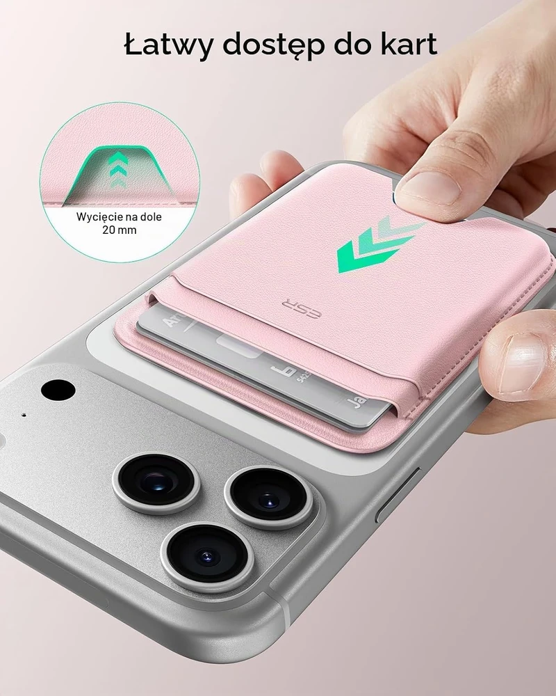 ESR MagSafe kortelių dėklas iPhone su RFID apsauga, 5 kortelėms, 2K638