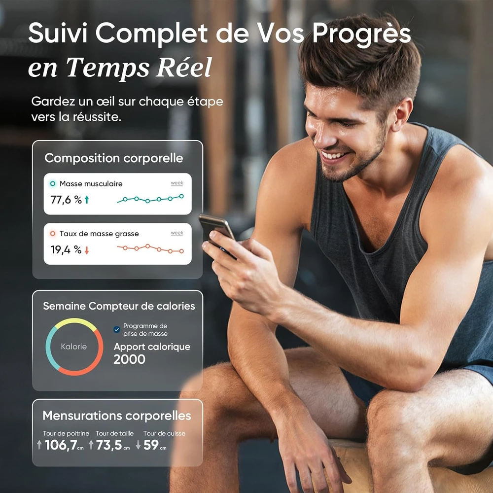Etekcity išmaniosios kūno sudėties svarstyklės Bluetooth 180 kg AC EFS-C651-KDE