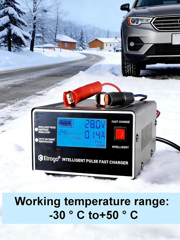 Etrogo automobilinių akumuliatorių įkroviklis 12 V/24 V 250 W 10 A ET 866 Noire