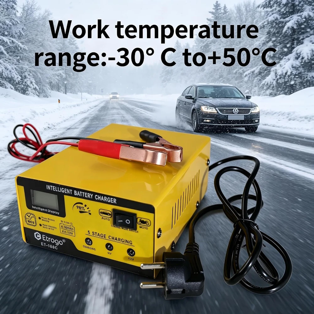 Etrogo automobilinių akumuliatorių įkroviklis 6 V/12 V 15 A 250 W ET-168C
