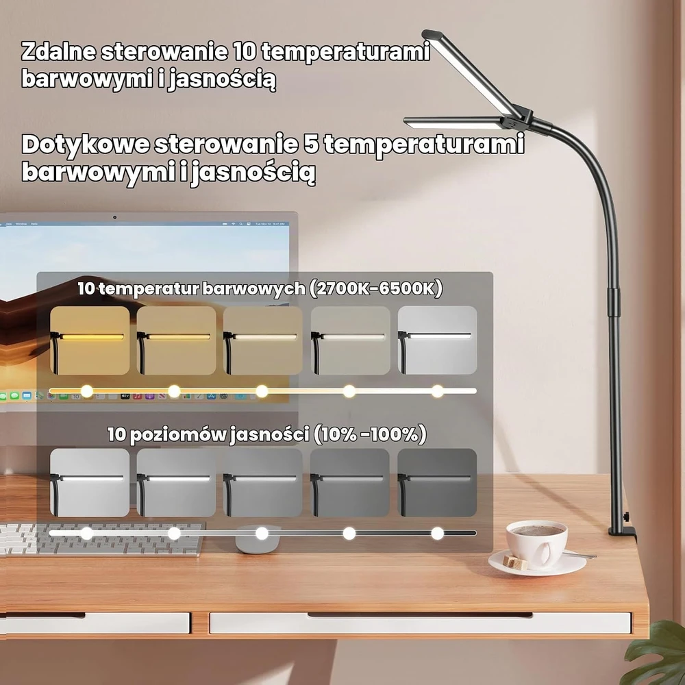 Euakee LED stalinė lempa, 24 W, 80 cm, WWJ-DLEPDLIGHT-01
