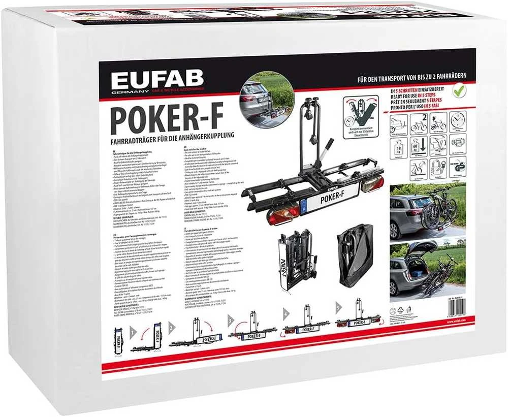 EUFAB dviračių laikiklis automobiliui, 2 dviračiams, 60,14 kg, juodas, 12010LAS