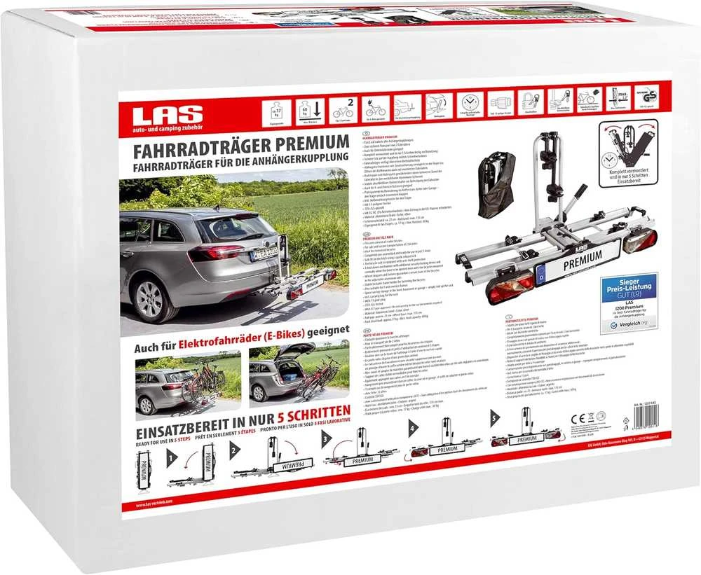 Eufab dviračių laikiklis automobiliui, aliuminis, 2 dviračiams, 142x58x68 cm, 12011LAS