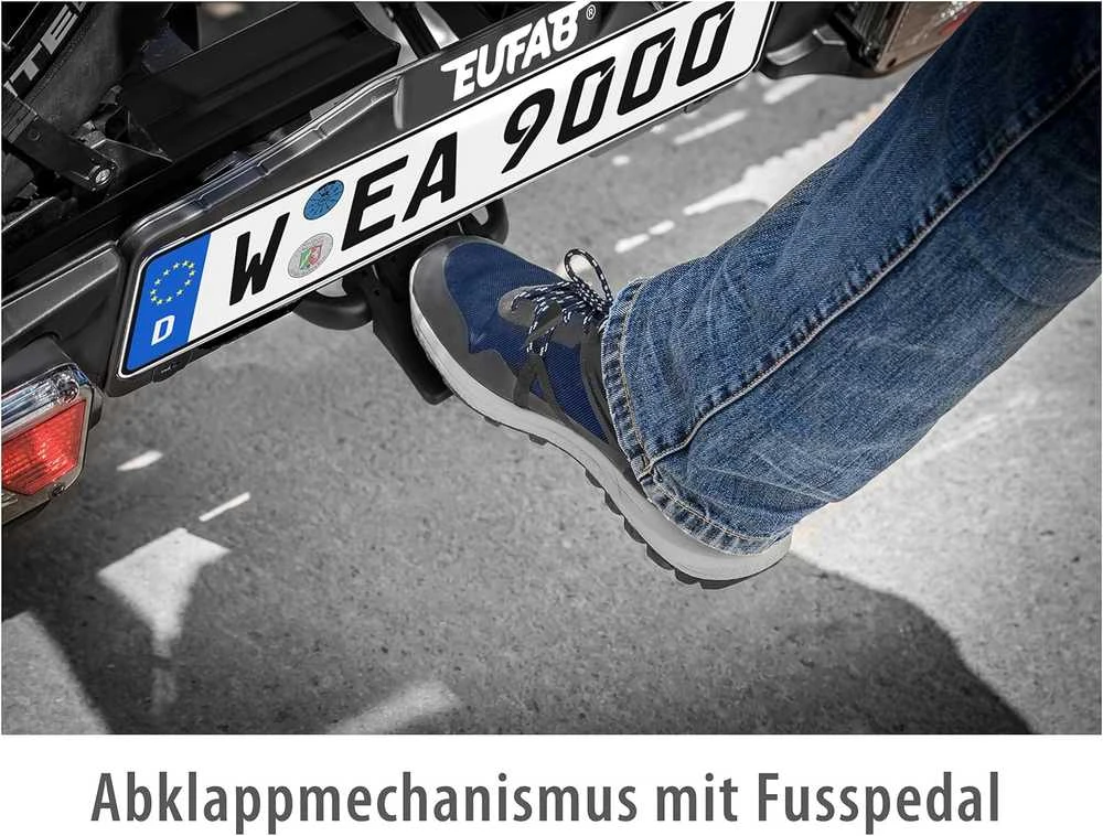 EUFAB dviračių laikiklis Premium II Juodas Edition, 2 dviračiams, sulankstomas, 60 kg, juodas