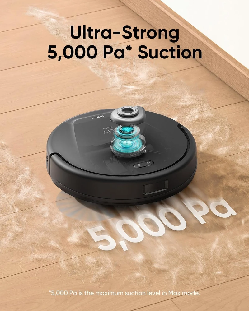 eufy dulkių siurblys robotas su grindų plovimo funkcija, 5000 Pa, lazerinė iPath navigacija, L60 Hybrid