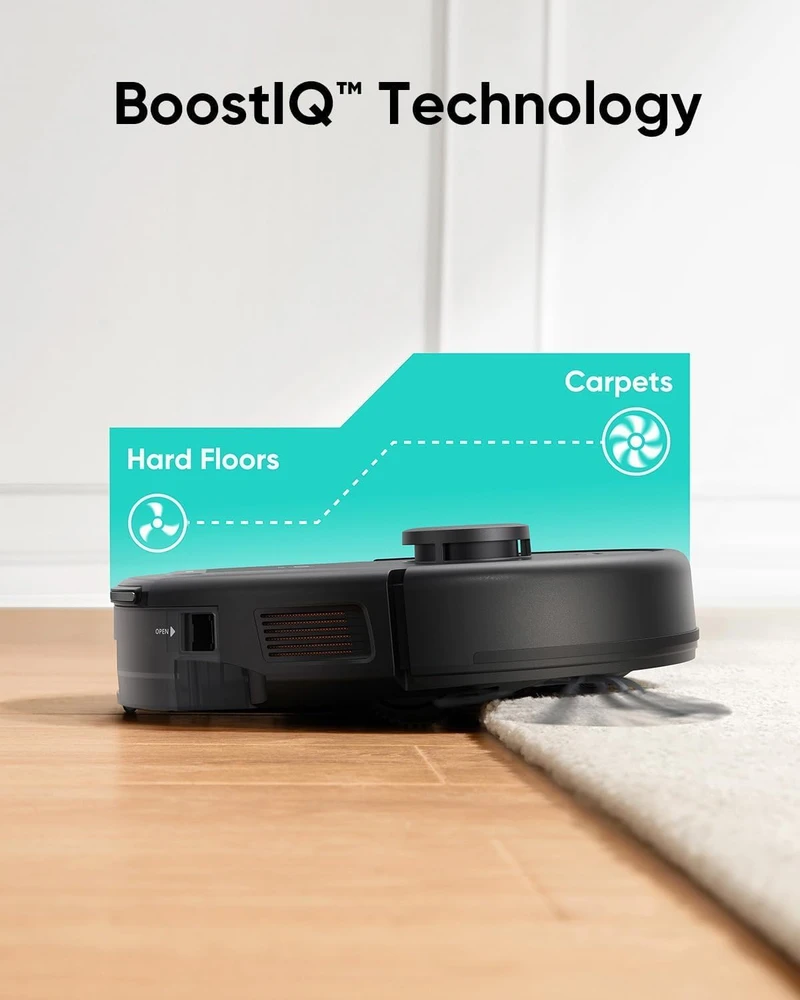 eufy dulkių siurblys robotas su grindų plovimo funkcija, 5000 Pa, lazerinė iPath navigacija, L60 Hybrid