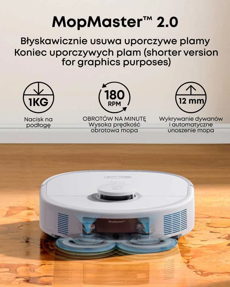 Eufy dulkių siurblys robotas su MopMaster 2.0, 8000 Pa siurbimo galia, automatinis ištuštinimas, T2351