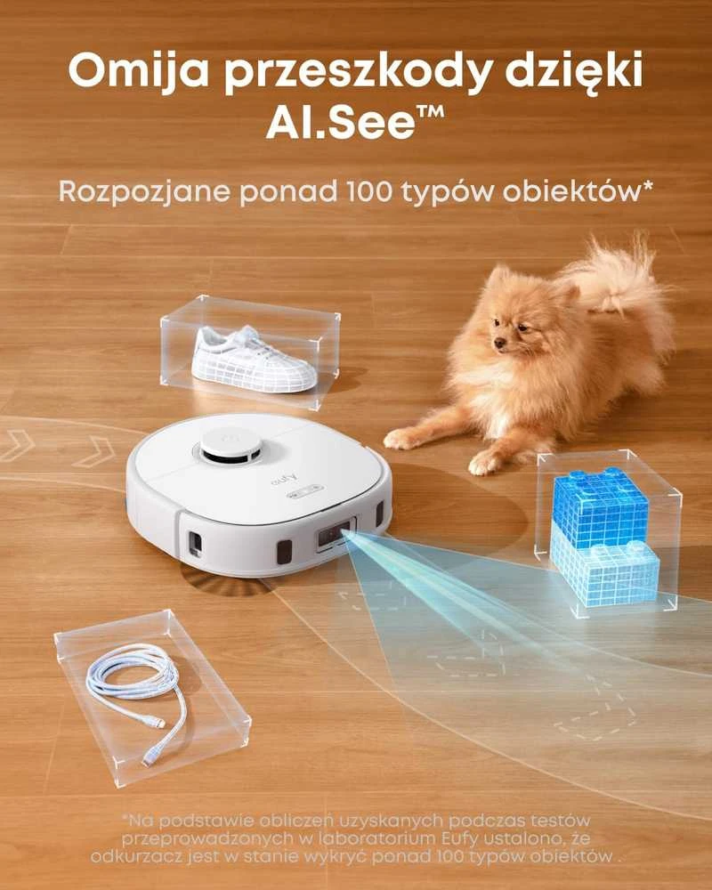 Eufy dulkių siurblys robotas su MopMaster 2.0, 8000 Pa siurbimo galia, automatinis ištuštinimas, T2351