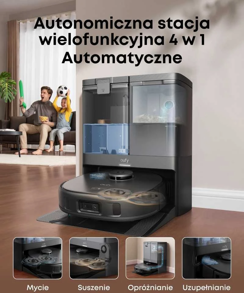 Eufy RoboVac X10 Pro Omni dulkių siurblys - robotas, Juodos spalvos