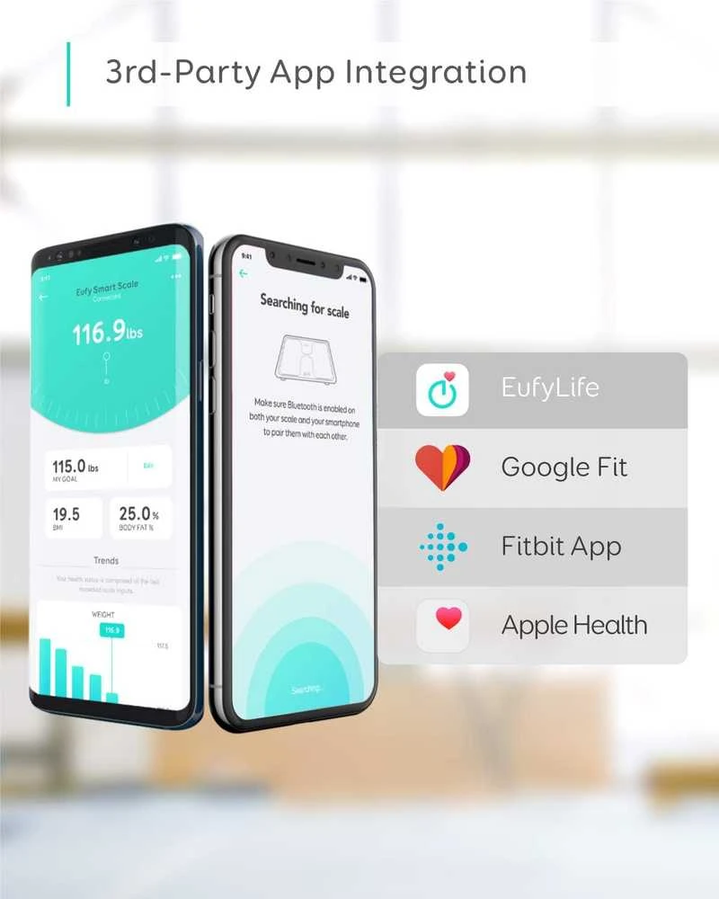 eufy išmaniosios svarstyklės kūnui C1, LED ekranas, Bluetooth, 12 matavimų