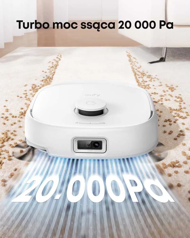 eufy robotas dulkių siurblys, 20000 Pa siurbimo galia, HydroJet sistema, DuoSpiral šepetėliai, T2353