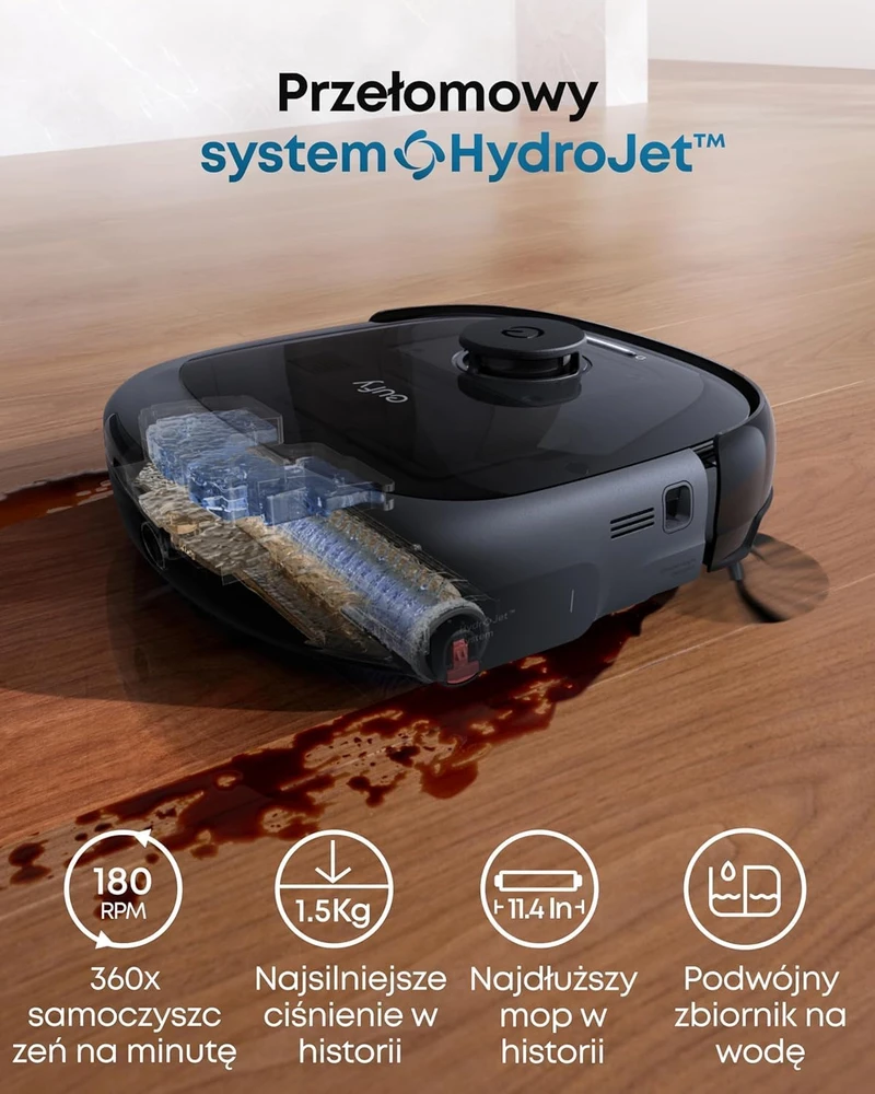 eufy robotas dulkių siurblys E28 Omni HydroJet su plovimu, 20 000 Pa, T2352