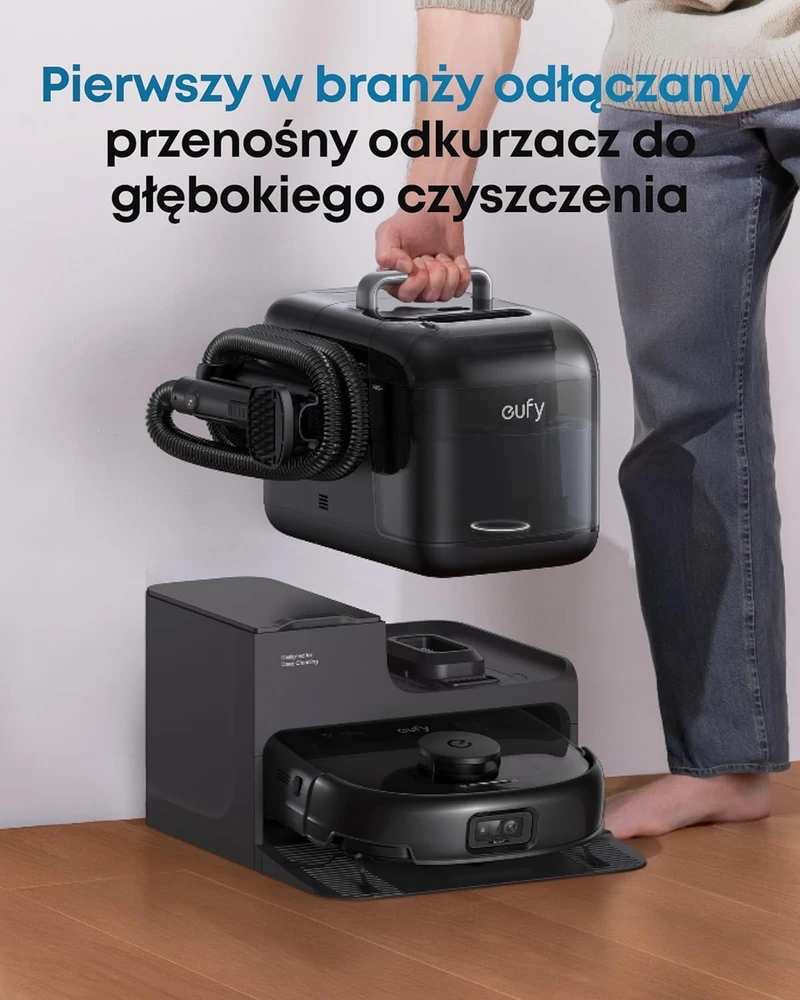 eufy robotas dulkių siurblys E28 Omni HydroJet su plovimu, 20 000 Pa, T2352