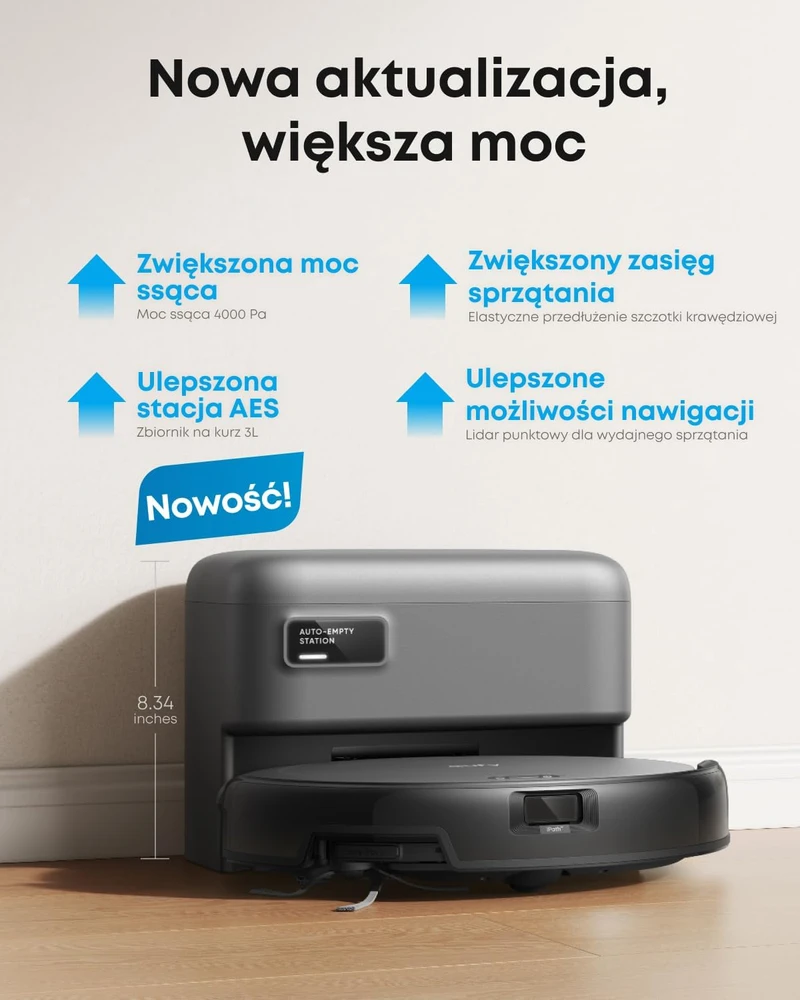 eufy robotas dulkių siurblys su automatine ištuštinimo stotele 4000 Pa T2292