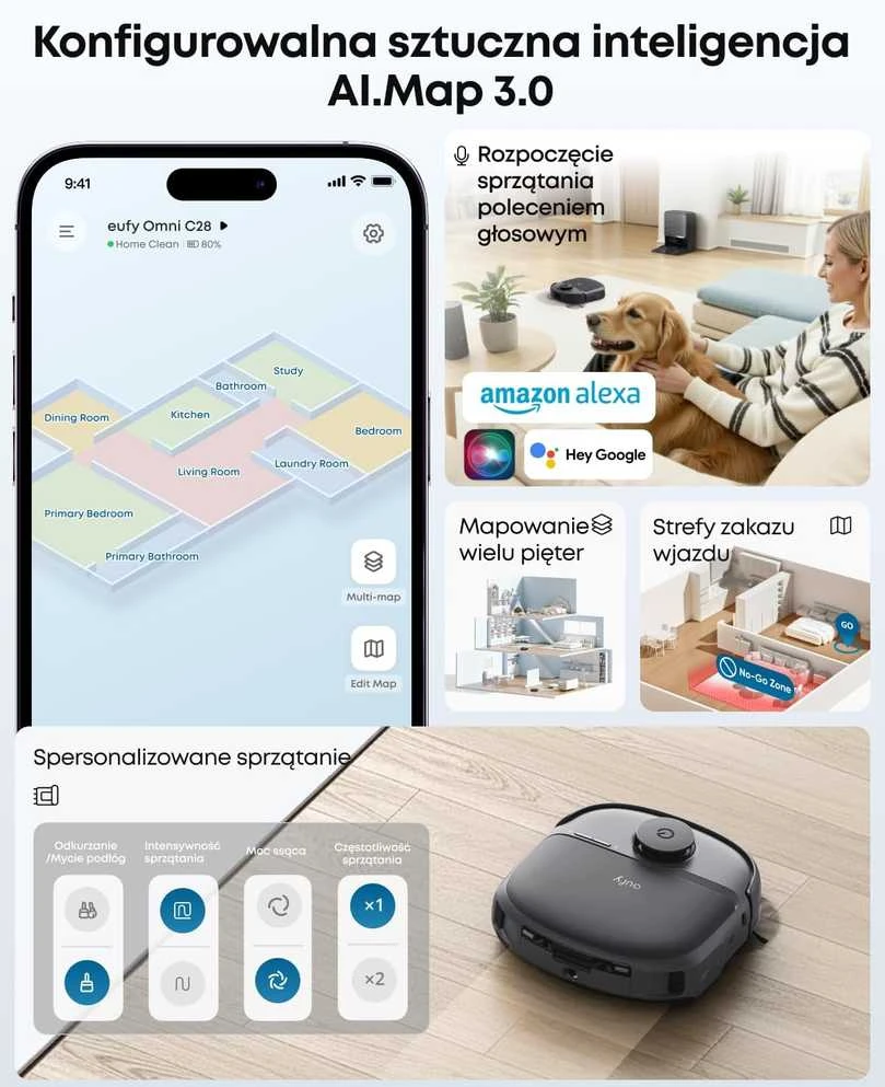Anker eufy robotas dulkių siurblys su mopavimo funkcija, 15000 Pa siurbimo galia, stotelė Omni 5 viename, T211A