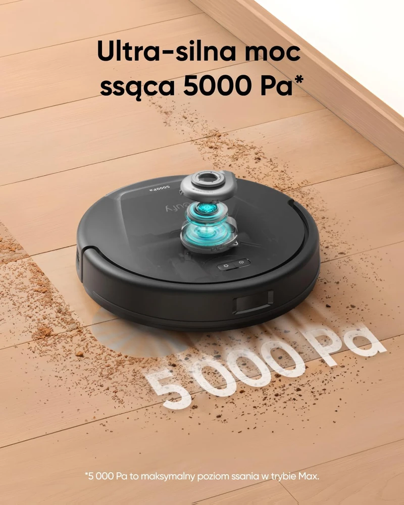 eufy robotinis dulkių siurblys L60 su 5000 Pa siurbimo galia, lazerinė navigacija, HEPA filtras, valdymas programėle