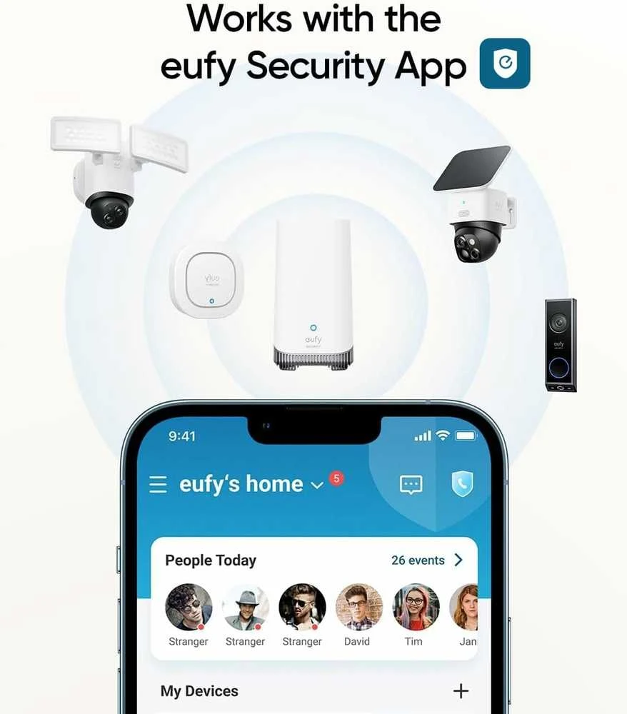 eufy Security belaidė vidaus ir lauko sirena 105 dB, IP65, baterijomis maitinama