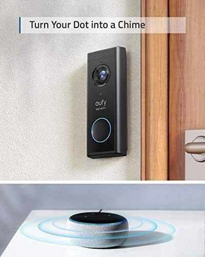 eufy Security belaidis vaizdo durų skambutis 2K, papildomas modulis su baterija, reikalingas HomeBase 2