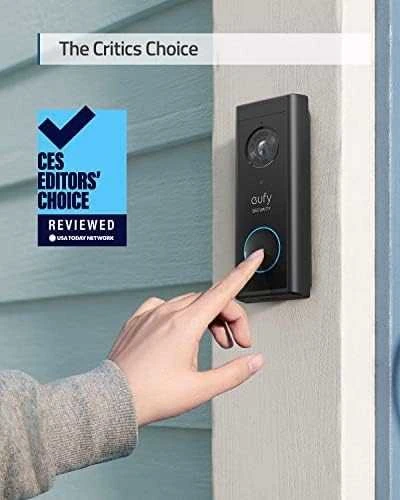 eufy Security belaidis vaizdo durų skambutis 2K, papildomas modulis su baterija, reikalingas HomeBase 2