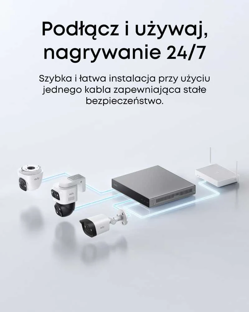 Eufy Security eufy lauko PoE PTZ vaizdo kamera, 4K UHD, 122° matymo laukas, 8x hibridinis priartinimas, AI sekimas, modelis T8E00