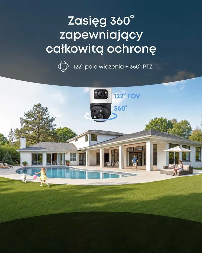 Eufy Security eufy lauko PoE PTZ vaizdo kamera, 4K UHD, 122° matymo laukas, 8x hibridinis priartinimas, AI sekimas, modelis T8E00