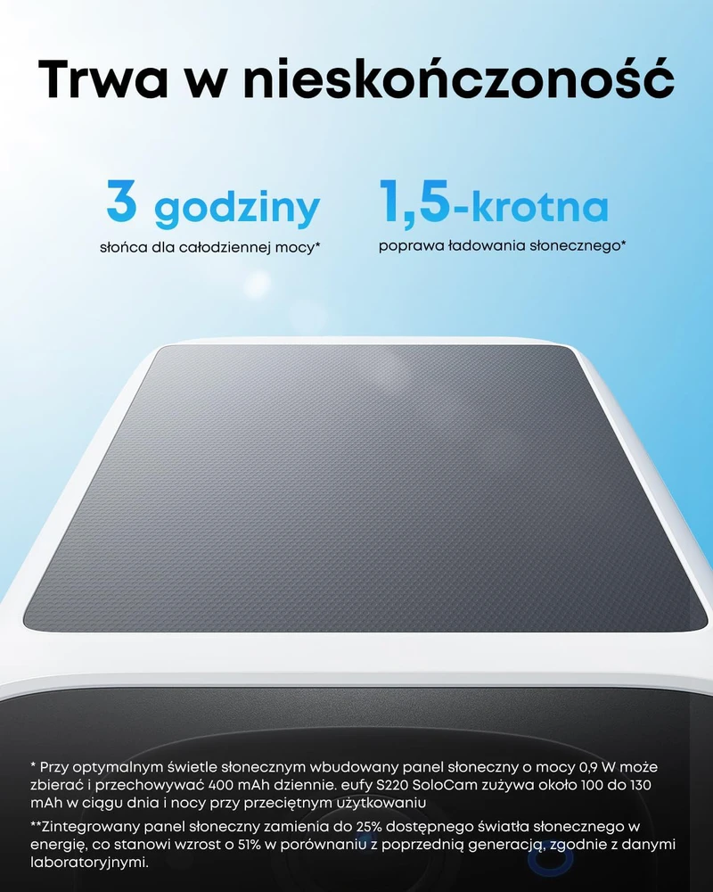 eufy Security lauko belaidė stebėjimo kamera su saulės įkrovimu, 2K, Wi-Fi, S220 SoloCam, 2 vnt.