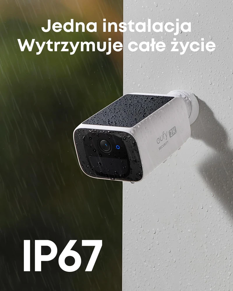 eufy Security lauko belaidė stebėjimo kamera su saulės įkrovimu, 2K, Wi-Fi, S220 SoloCam, 2 vnt.