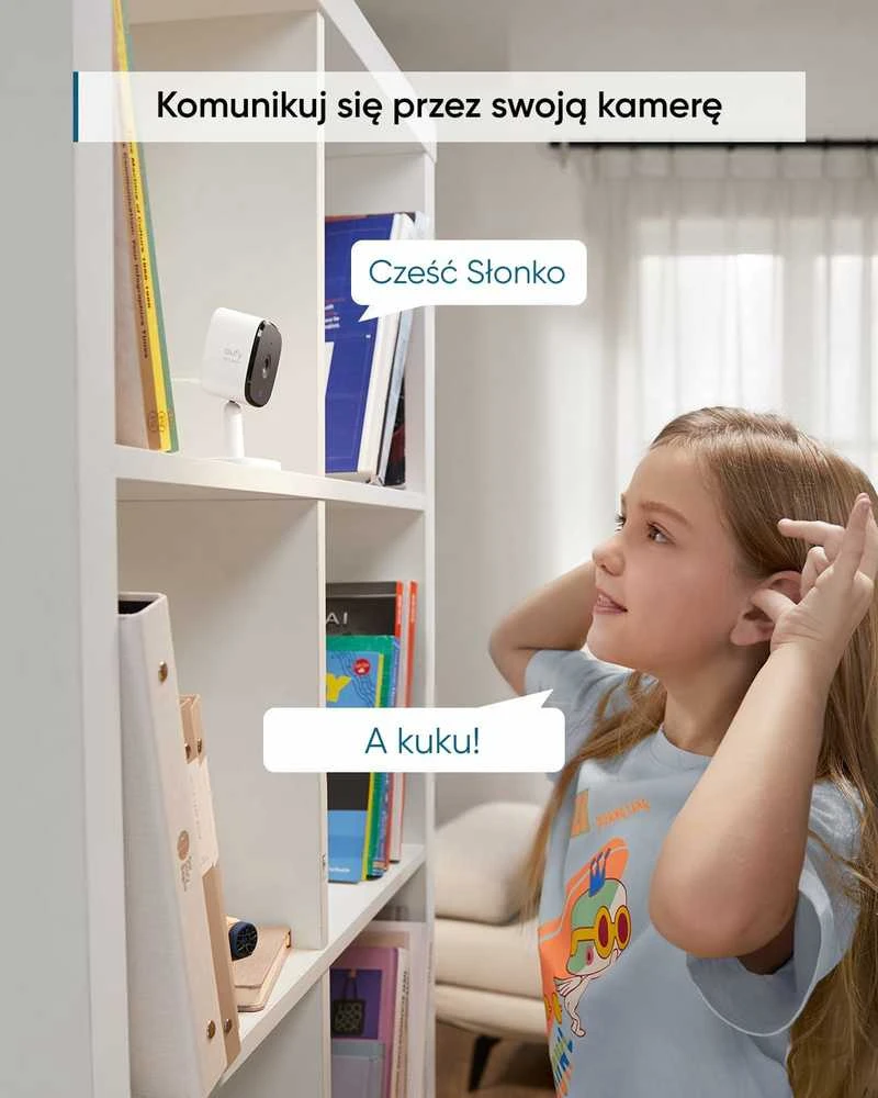 eufy Security Solo IndoorCam C24 vidaus stebėjimo IP kamera 2K, Wi‑Fi, naktinis matymas