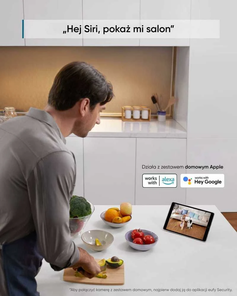 eufy Security Solo IndoorCam C24 vidaus stebėjimo IP kamera 2K, Wi‑Fi, naktinis matymas