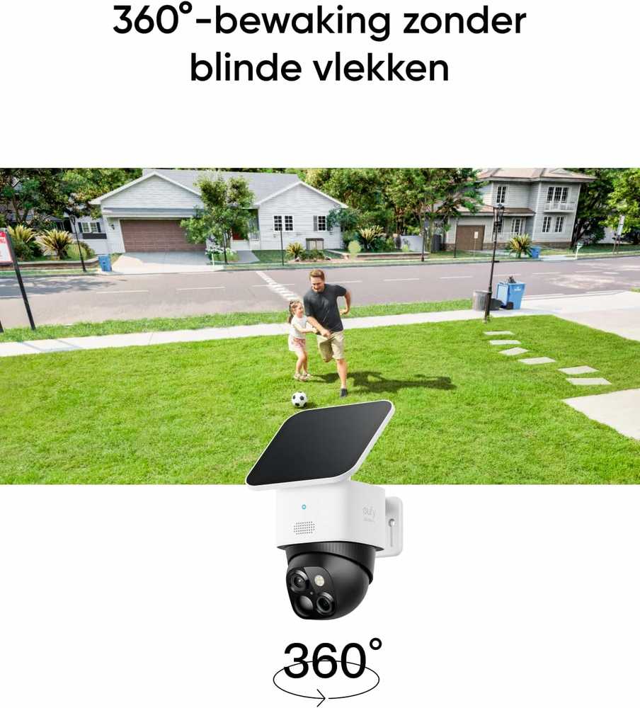 eufy Security SoloCam S340 saulės energija maitinama 3K 360° lauko stebėjimo kamera