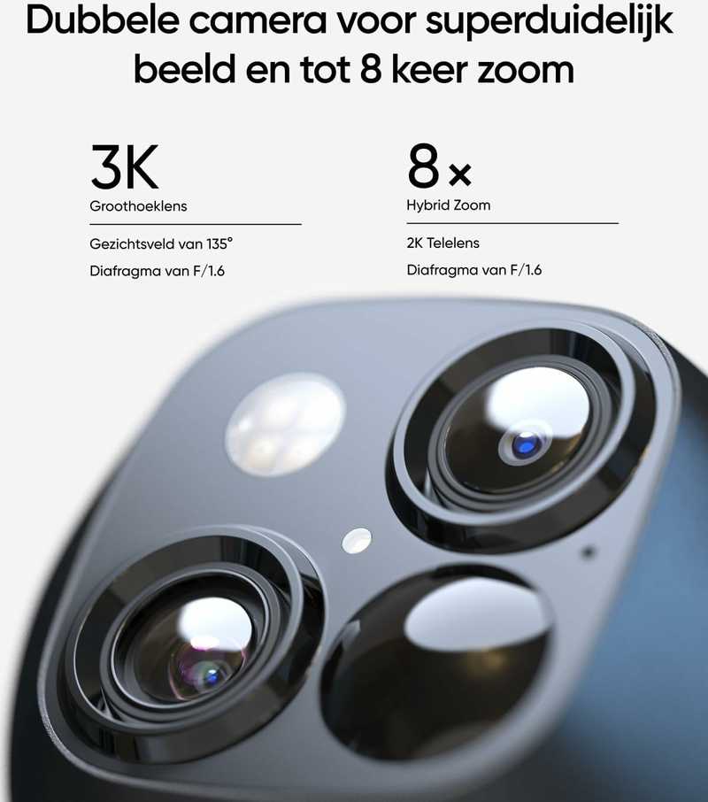 eufy Security SoloCam S340 saulės energija maitinama 3K 360° lauko stebėjimo kamera